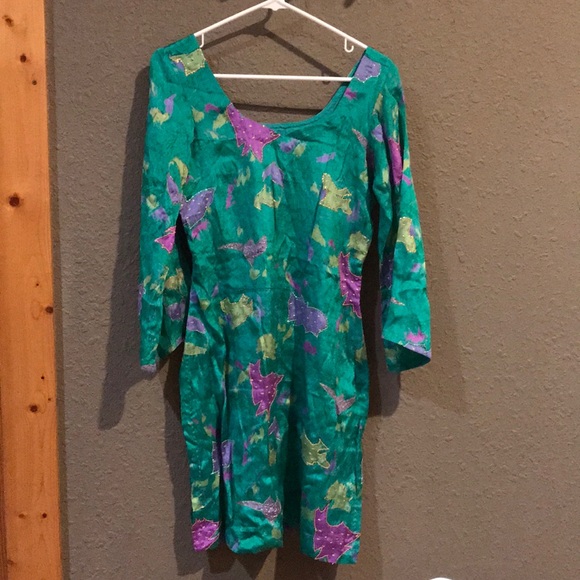 Indian salwar suit in crepe silk - Picture 2 of 5